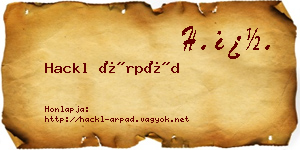 Hackl Árpád névjegykártya