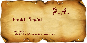 Hackl Árpád névjegykártya